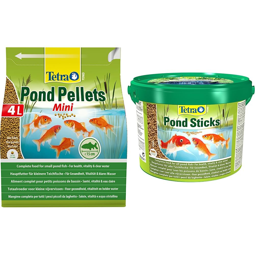 Tetra Pond Pellets Mini – Hauptfutter für kleine Teichfische & Pond Sticks - Fischfutter für Teichfi