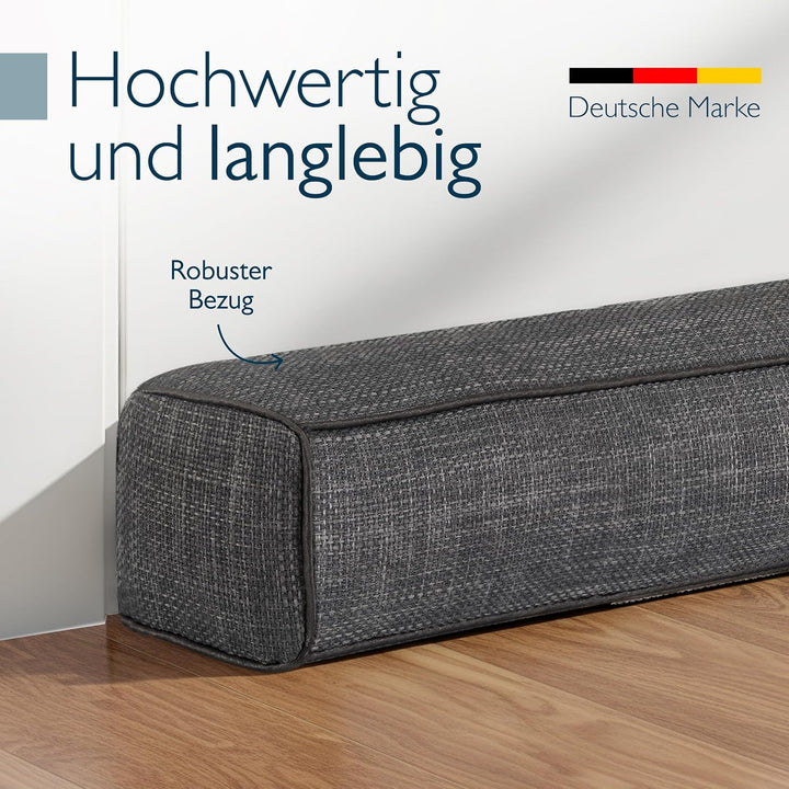 Beautissu 2er Set Zugluftstopper für Türen 130cm – Wärmeschutz & Kälteschutz Türluftstopper Dunkelgr