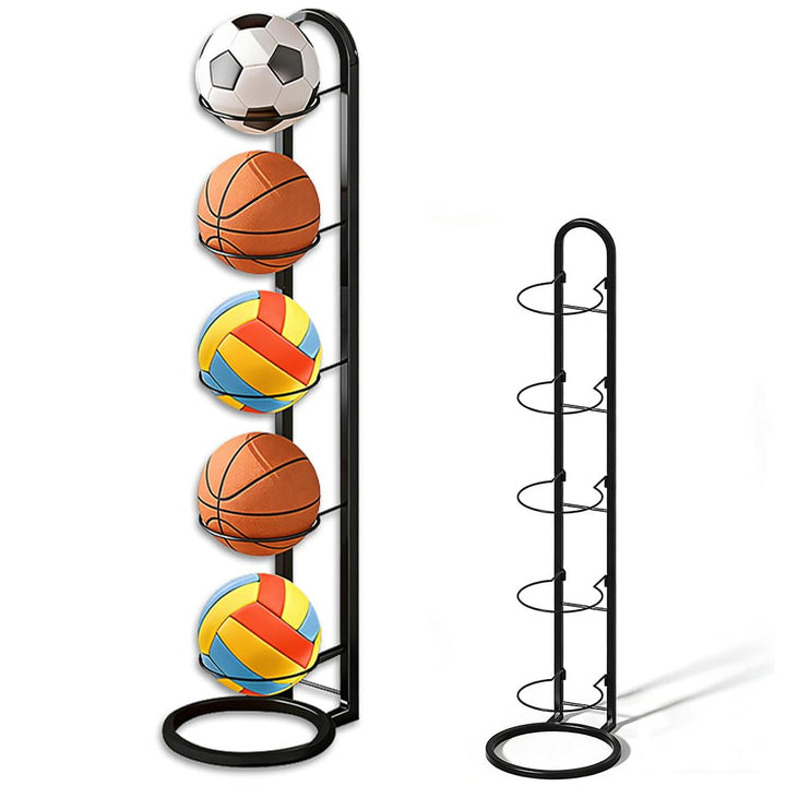 5 Stufiger Ballständer, Ballregal, Metall Balllagerregal, Ballhalter, Abnehmbares Standing Rack Halt