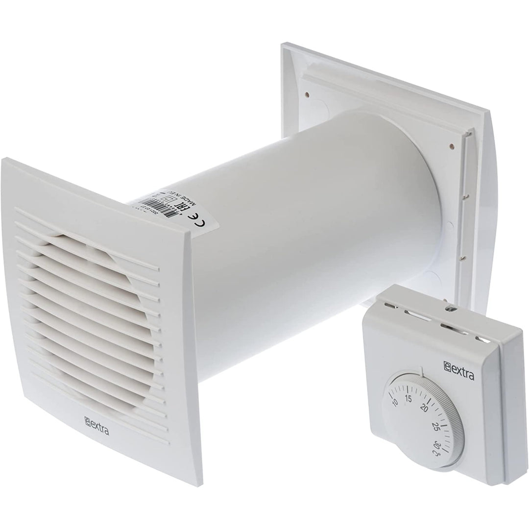 Ø 100mm Wärmeverteiler mit Thermostat - Weiss Lüfter - Ventilator