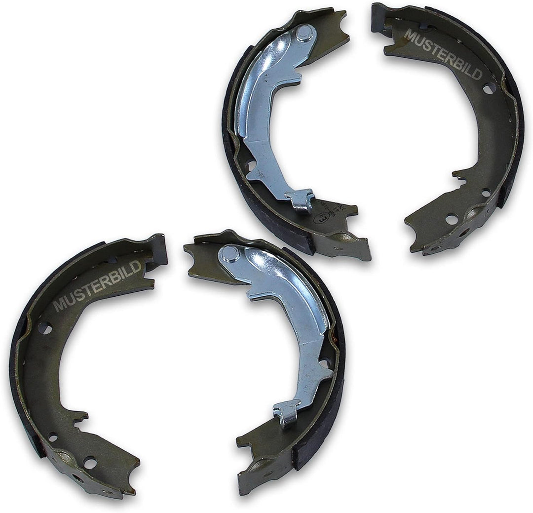 BESTPRICE Bremsensatz Hinterachse inkl. 2x Bremstrommel Hinterachse 4x Bremsbacken Hinterachse mit M