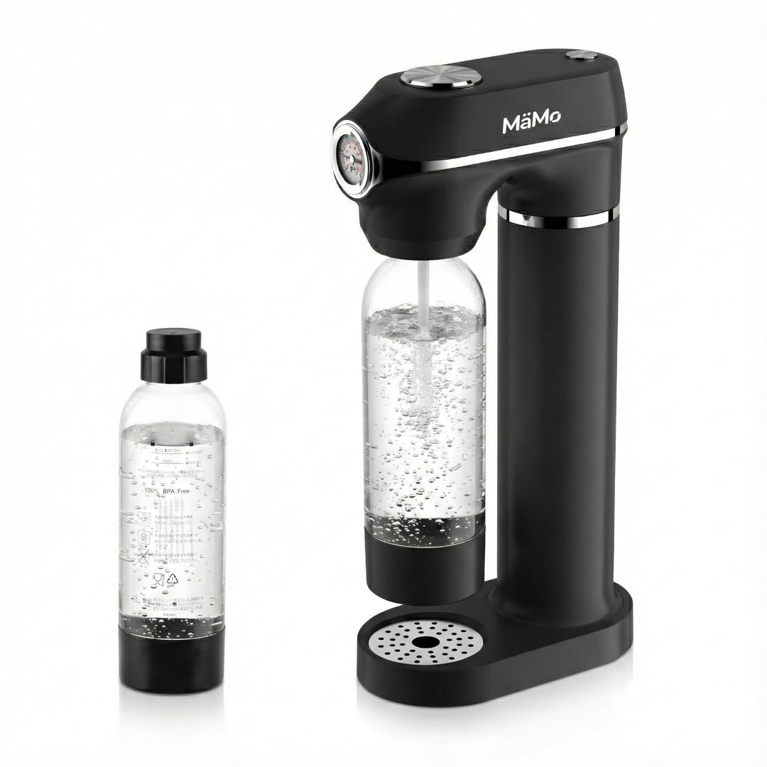 Wassersprudler Soda Maker mit Manometer - Carbonator für Sprudelwasser inkl. 1L und 0.5L BPA-freien