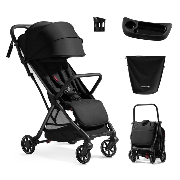 Momcozy ClickGo Buggy klein zusammenklappbar als Flugzeug-Handgepäck, Einhand-Klappmechanismus, mit