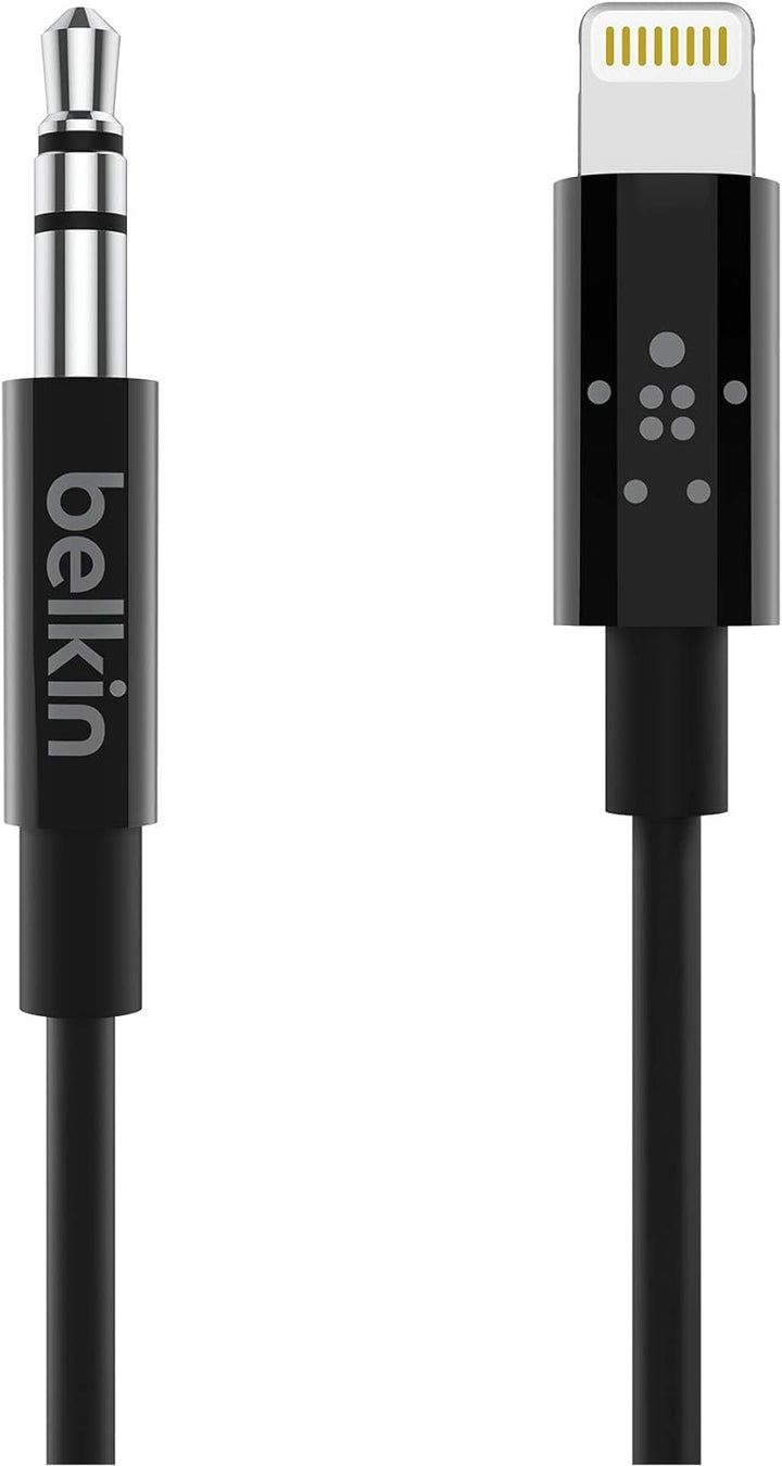 Belkin Rockstar Lightning-Audio- und Ladeadapter & Audiokabel mit Lightning Connector, 0,9 m/3,5 mm