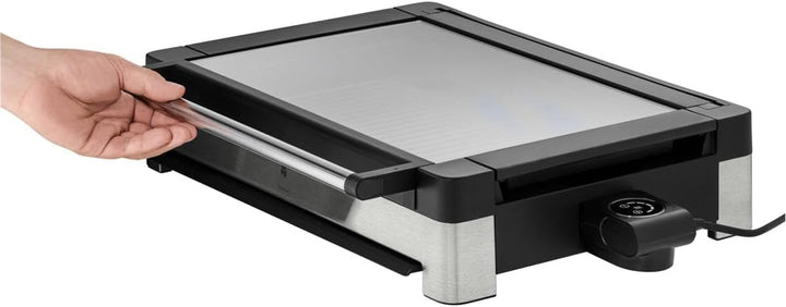 WMF Lono Elektro Tischgrill mit Glasdeckel, beschichtete Grillplatte, 2200 Watt, edelstahl matt
