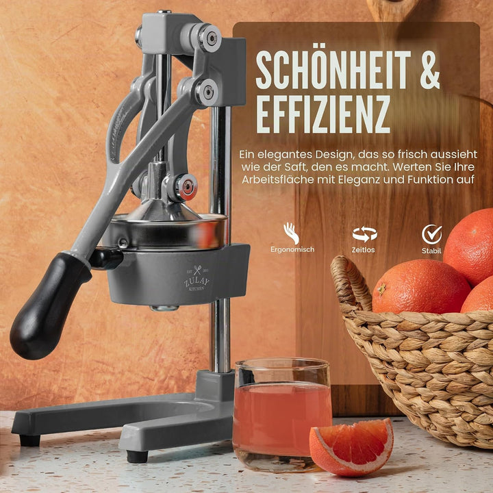 Zulay Kitchen Orangensaftpresse aus Gusseisen, robust, leicht zu reinigen, professionelle Zitruspres