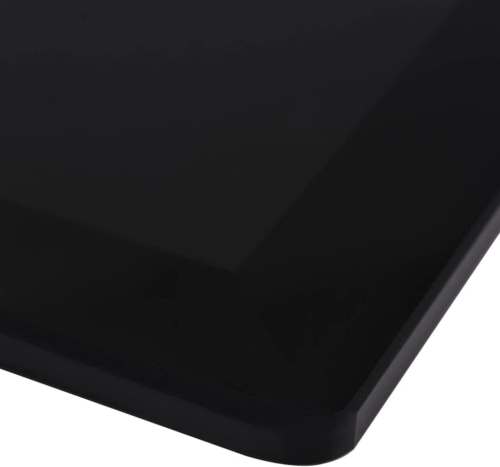 homiuse Tischplatte aus Gehärtetem Glas 1000 x 620 mm Schwarz Rechteckig Desktop Gehärtetes Glas Tis