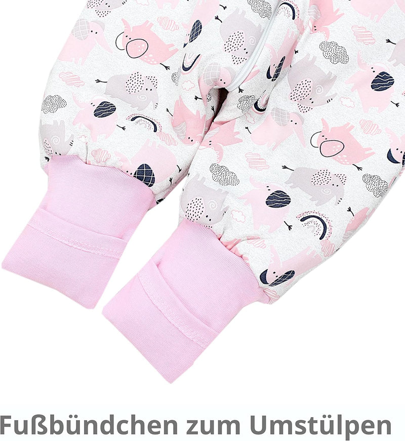 TupTam Baby Schlafsack mit Füssen Ganzjahresschlafsack OEKO-TEX zertifizierte Materialien 2,5 TOG 68