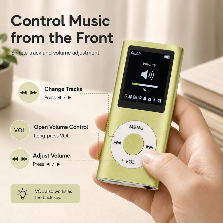 MP3-Player, stilvoll, multifunktional, verlustfreie Klangqualität, schlanker 1,8-Zoll-LCD-Bildschirm
