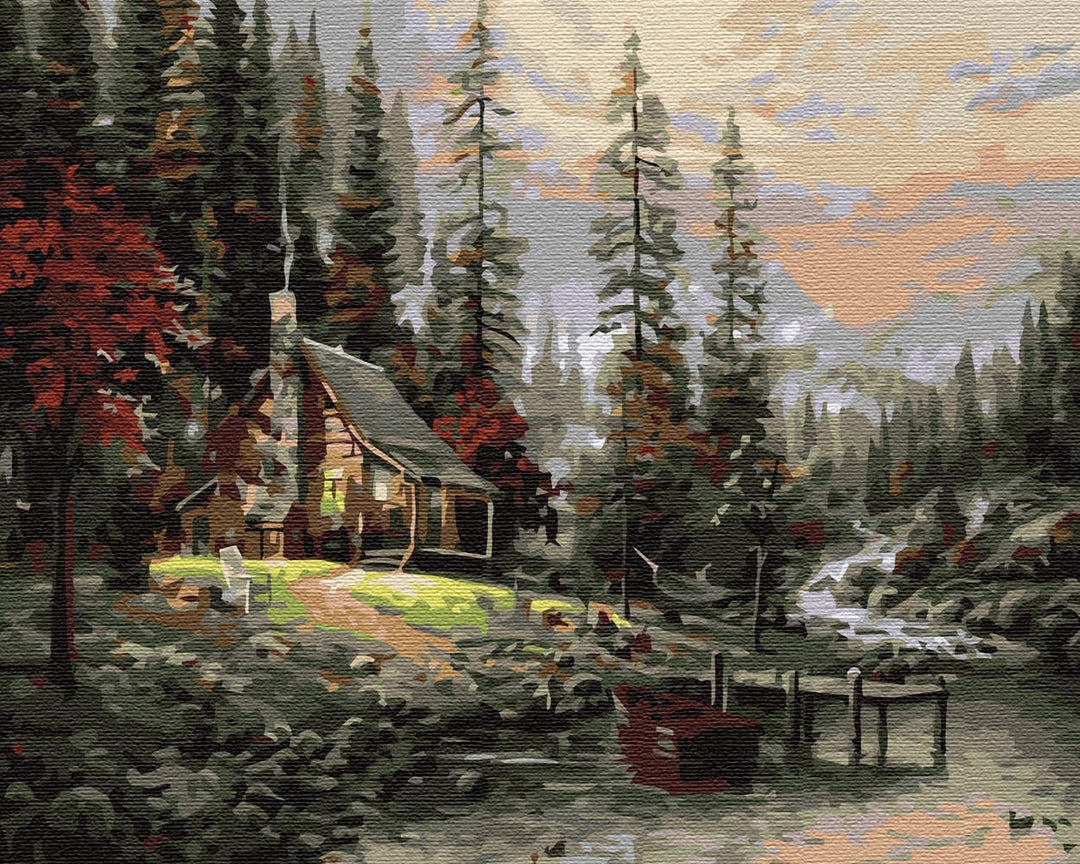 Artnapi Malen nach Zahlen Erwachsene mit Rahmen | DIY Handgemalt | Haus in den Bergen | Kit für Anfä