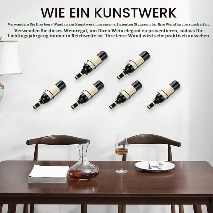 Packung mit 6 An der Wand Montierten Regalen - Rot Flaschen Display Halter mit Schrauben, Metall Org
