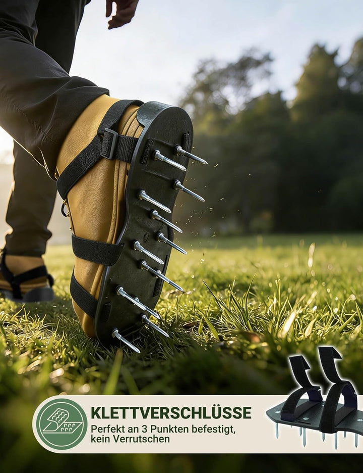 Rasenlüfter Schuhe, nagelschuhe ausgleichsmasse Rasenlüfter Sandalen mit doppelten Spannriemen, schw
