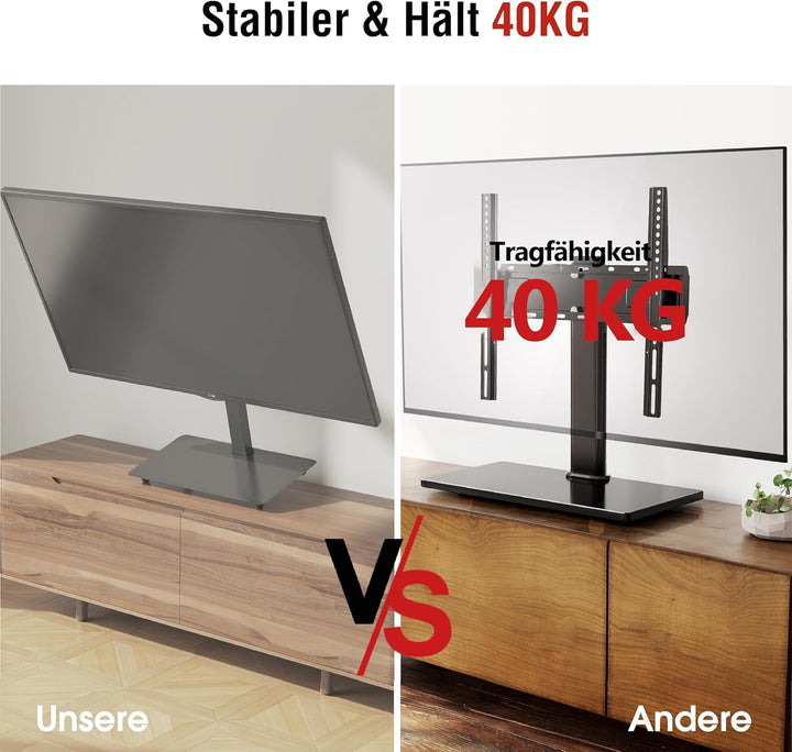 AOKCOS TV Standfuss TV Ständer Neigbar Schwenkbar Höhenverstellbar für 32-55 Zoll Fernseher, Univers