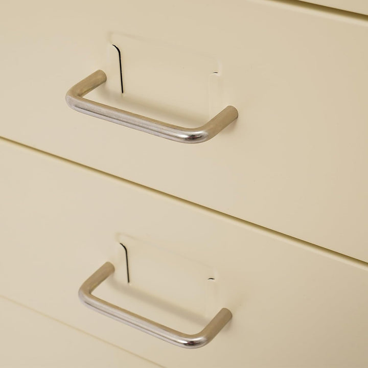 Aktenschrank Abschliessbar, Rollcontainer mit 6 Schubladen, Metall Bürocontainer Schubladenschrank R
