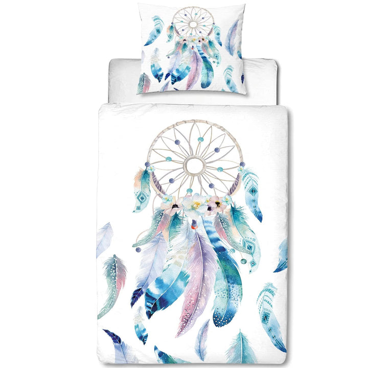 MUSOLEI Traumfänger Bettwäsche 135x200 Mädchen Mikrofaser-Polyester 3D Druck Traumfänger Bettbezug 1