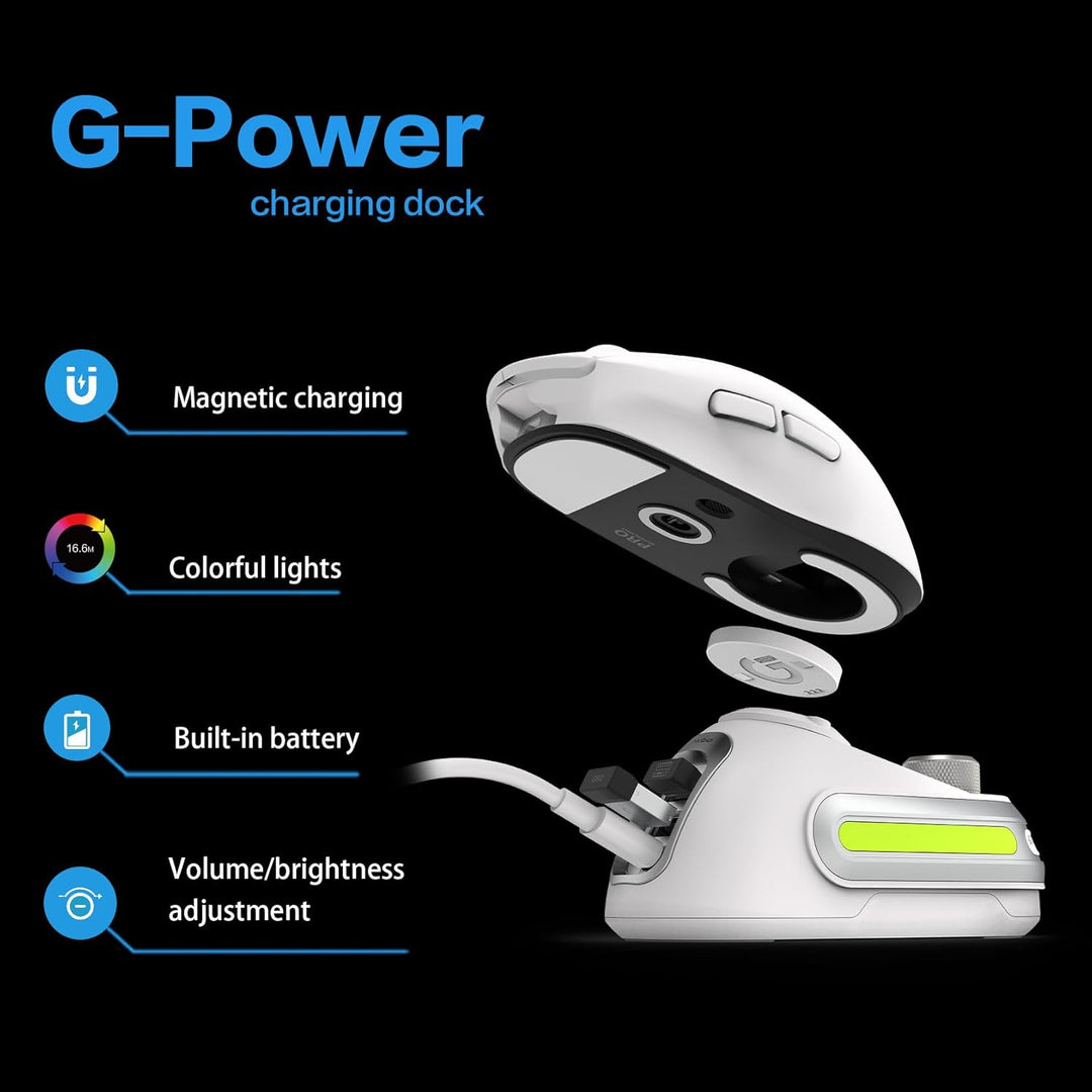 Fanxoo G-Power Ladestation für Logitech G502 G502X Plus G903 G703 G Pro Wireless 1Gen 2Gen 3Gen Kabe