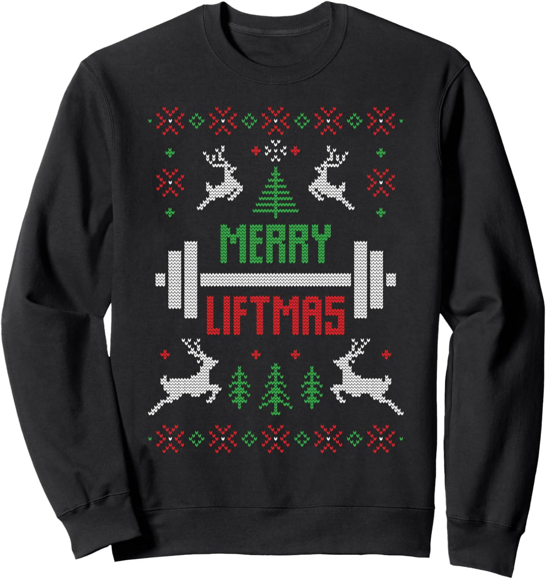 Ugly Christmas Sweater Fitness Gewicht-Heben Weihnachten Sweatshirt