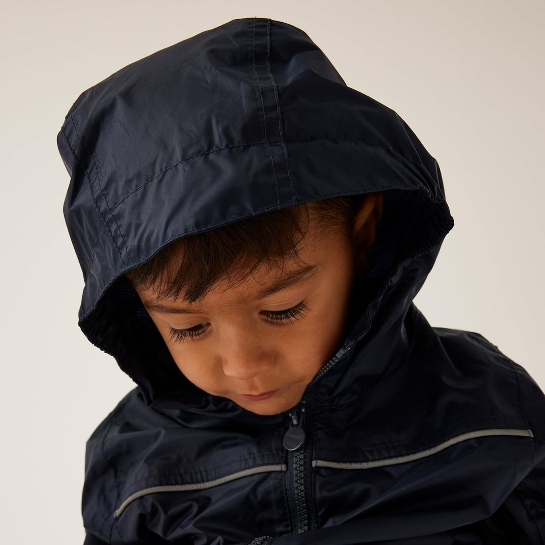Regatta Jungen Professional Kids Paddle Waterproof &amp; Breathable Lightweight All-in-one Rain Suit Wit