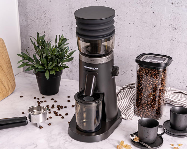 ROMMELSBACHER Premium Kaffeemühle EKM 600, Edelstahl-Mahlwerk mit robustem Metallgetriebe für hohe M