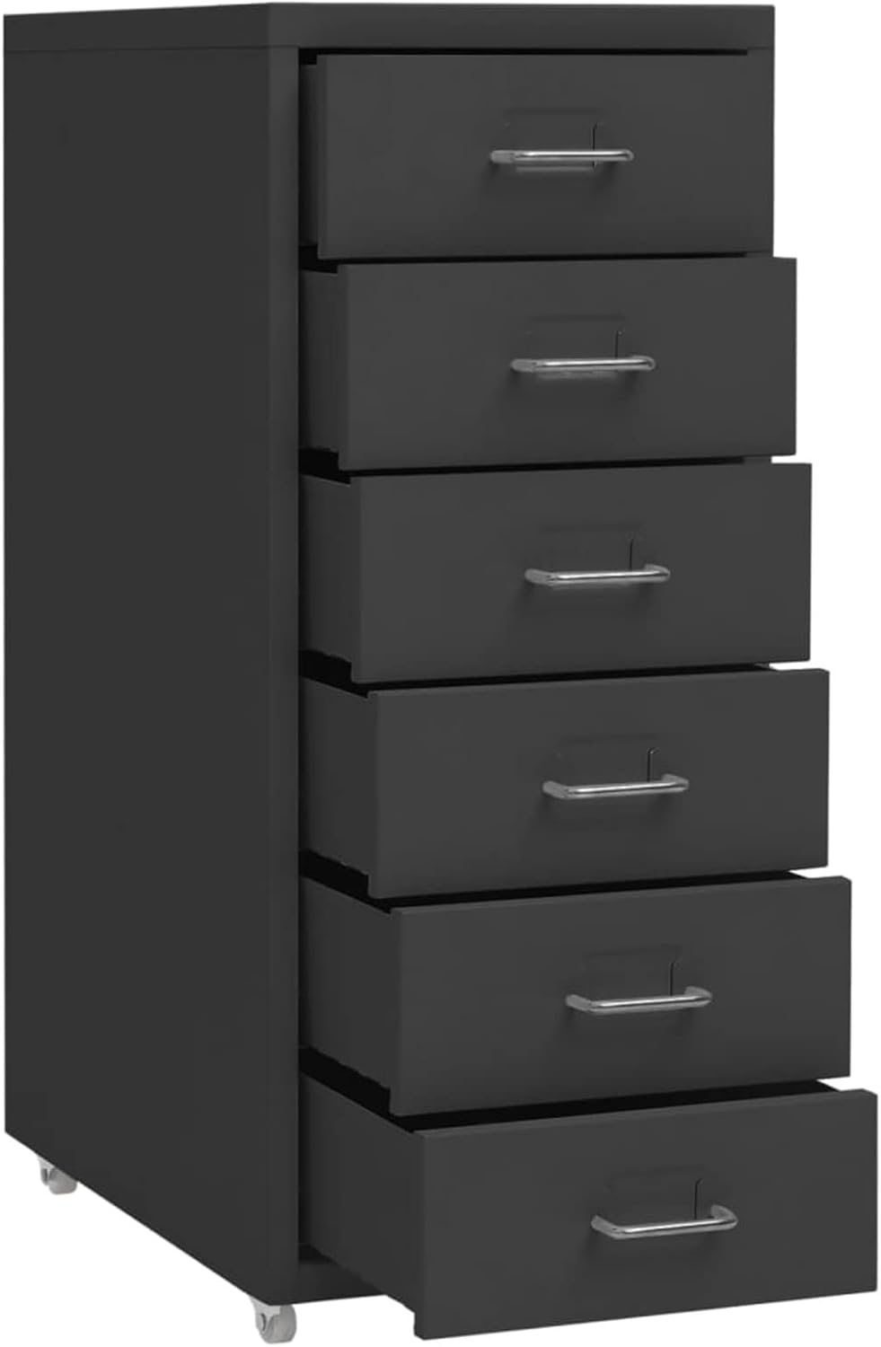 Mogou Aktenschrank mit Rollen, Metallschrank, Aktenregal, Werkzeugschrank, Büroschrank, Lagerschrank