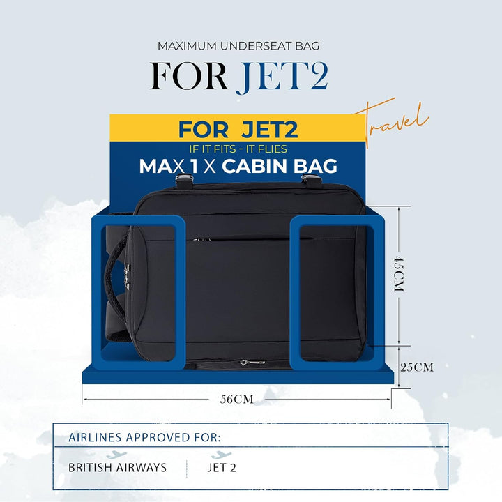 VMIKIV Rucksack Handgepäck 56x45x25 Rucksack für British Airways,Reiserucksack Damen für Jet2,18,4 Z