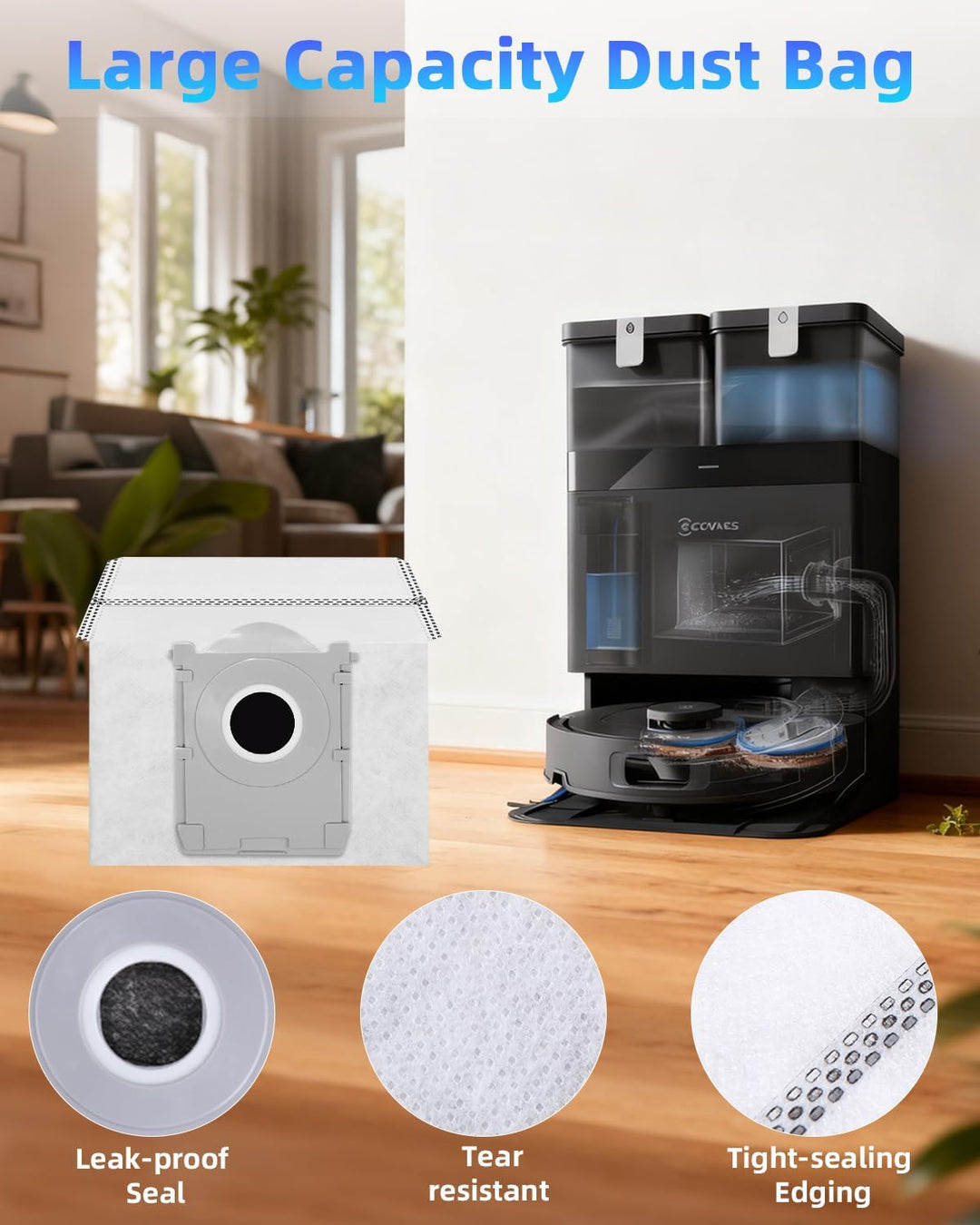 Zubehörset für ECOVACS DEEBOT T30C Omni / T30C Omni Gen2 Saugroboter, 1 Hauptbürste, 4 Filter, 6 Wis