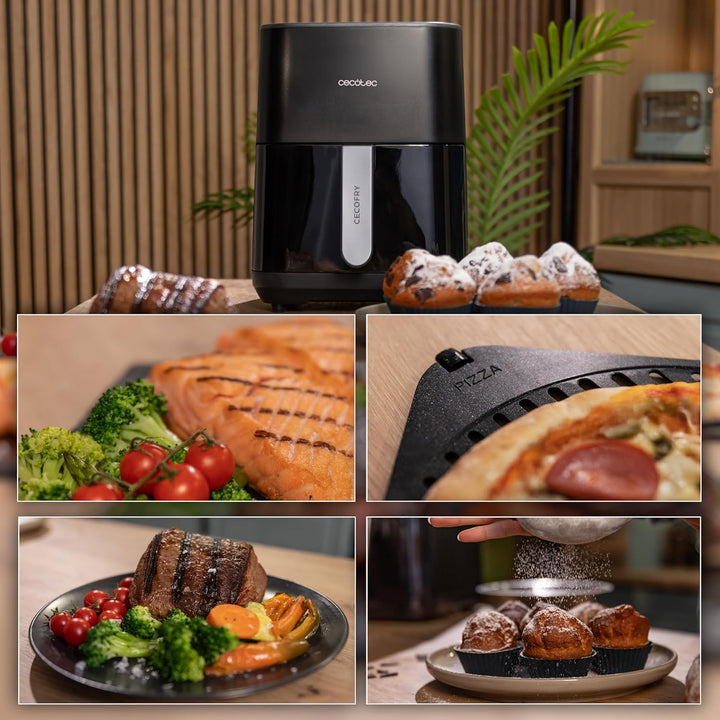 Cecotec Heissluftfritteuse ohne Öl - 4L - Grillplatte - Grill - Doppelte Heizelemente - Air Fryer Ce