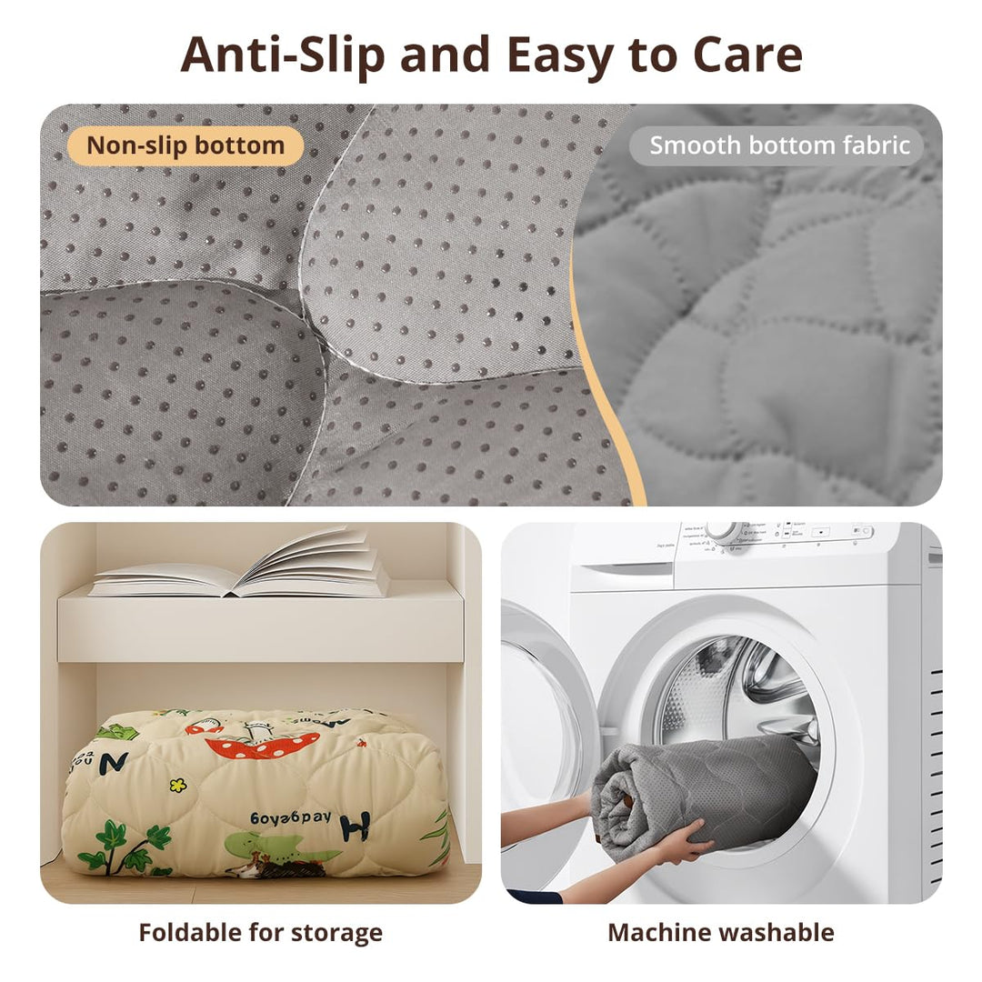 COMOMY Krabbelmatte Baby 127x127 cm, Extra Dicke und Weiche Spielmatte Faltbar, Rutschfeste Schadsto