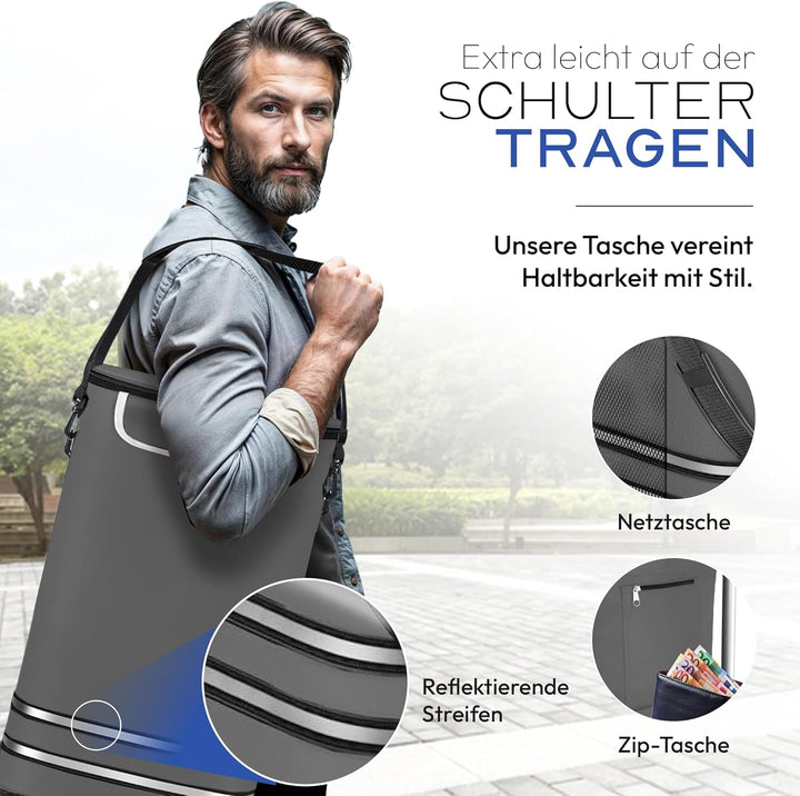 Dimono® Einkaufstrolley Klappbarer 3 in1 Trolley zum Einkaufen; 56 Liter inkl. Kühlfach; Transportwa