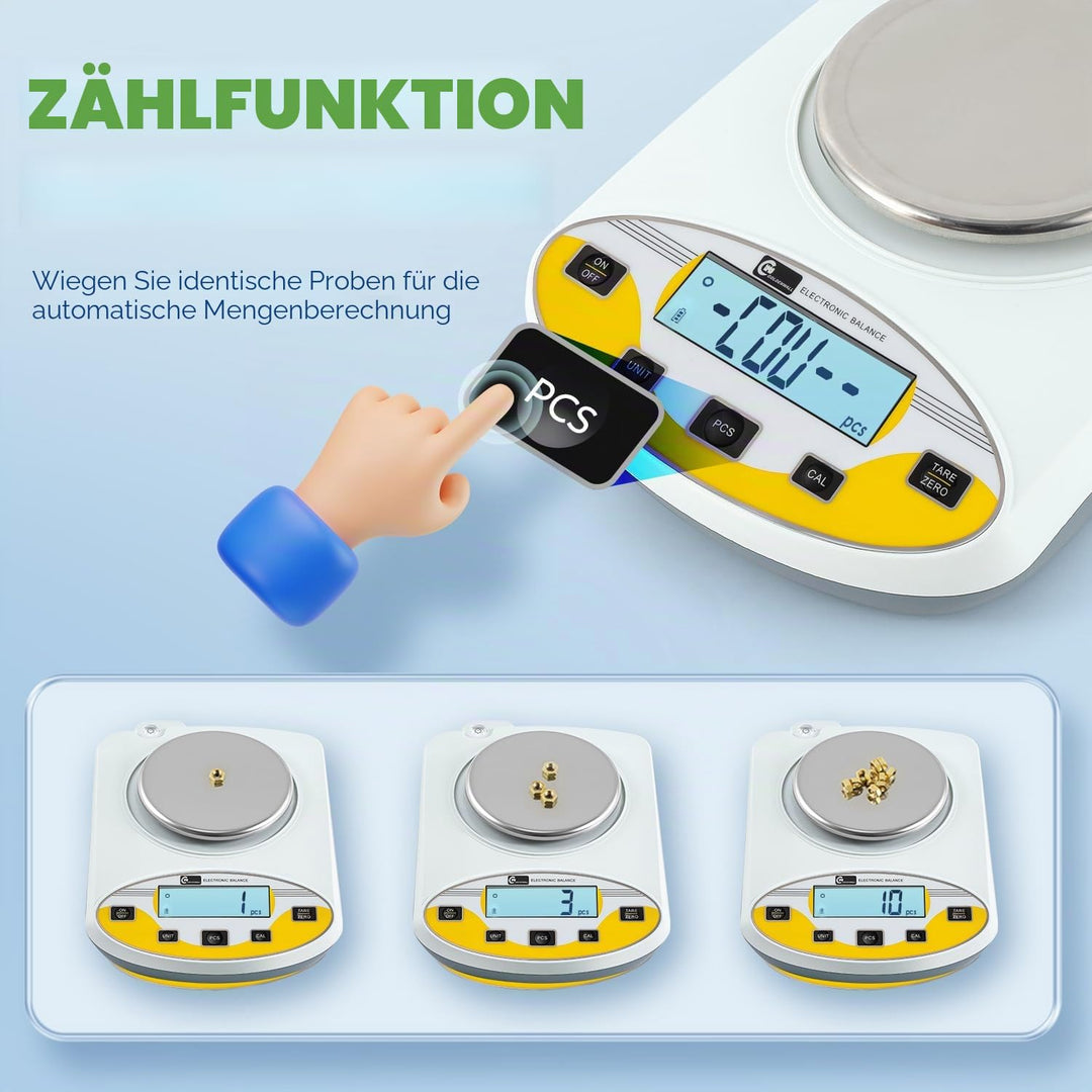 CGOLDENWALL Laborwaage mit 1000g,0.01g Genauigkeit Digitale Analysewaage Elektronische Präzisionswaa