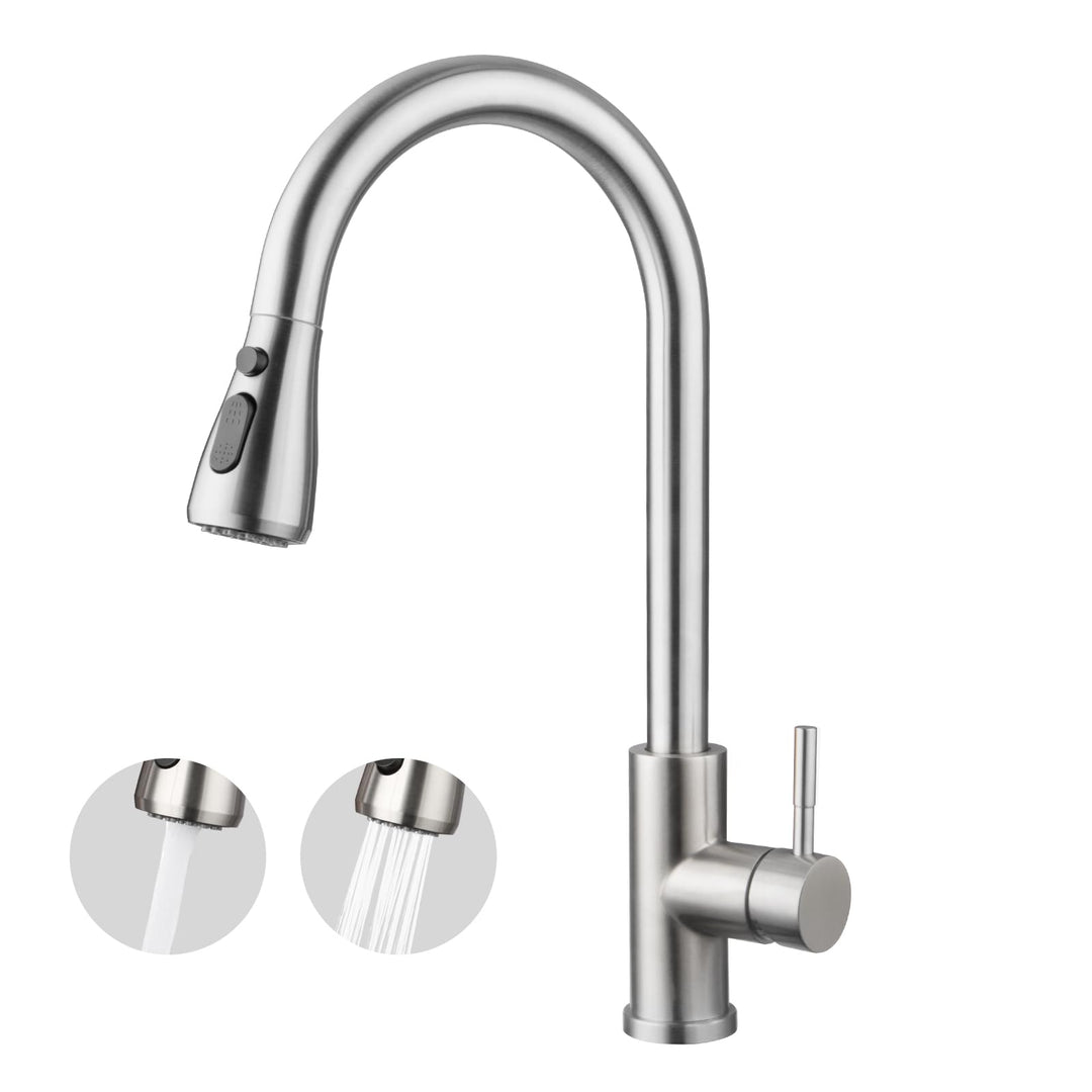Wasserhahn Küchen, Hochdruck Küchenarmatur mit Brausekopf, 2 Wasserauslauf Modi, Küchenarmatur Auszi