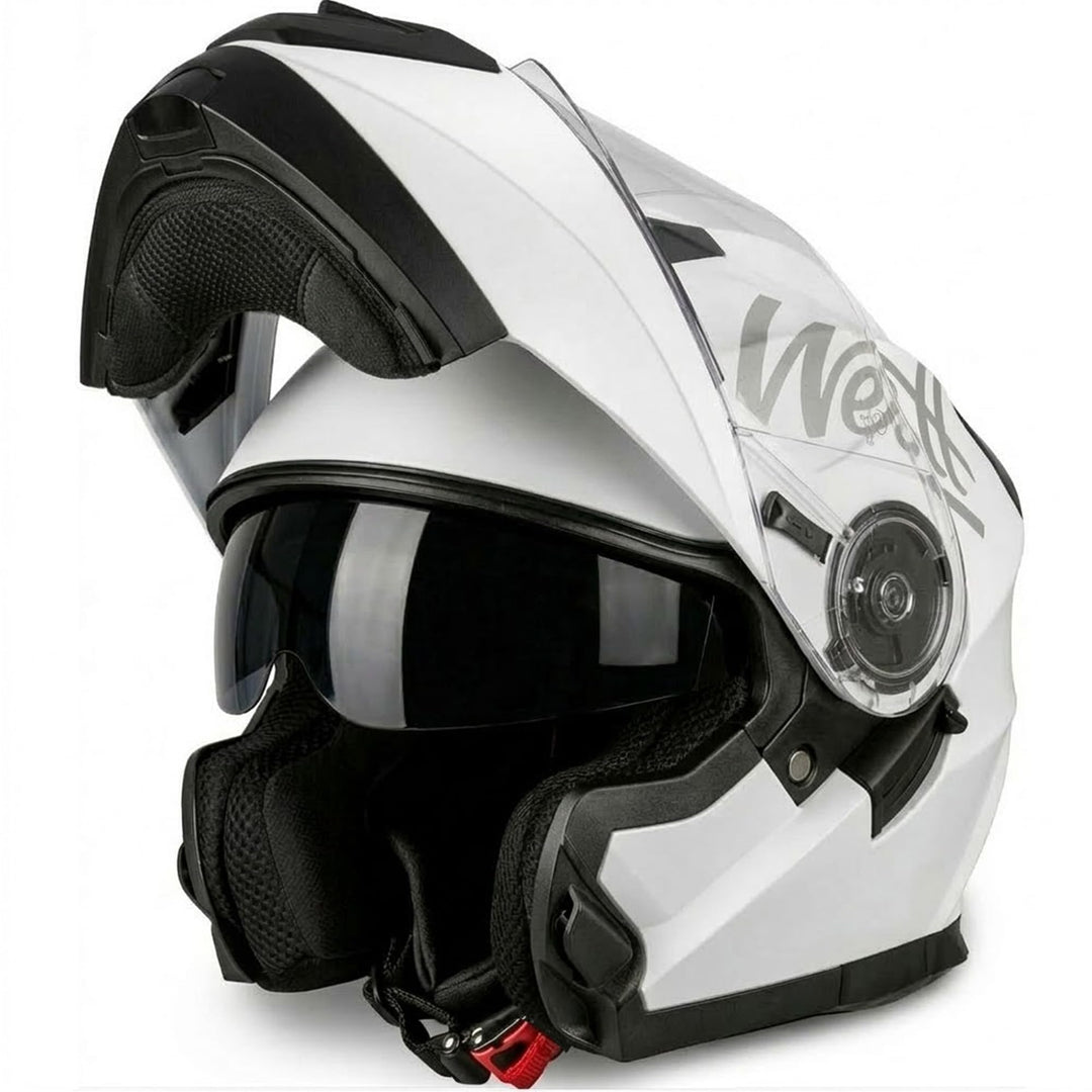 Westt Klapphelm Flip up Motorradhelm Integralhelm Herren Damen mit verstärktem Kinnschutz Chopper Mo