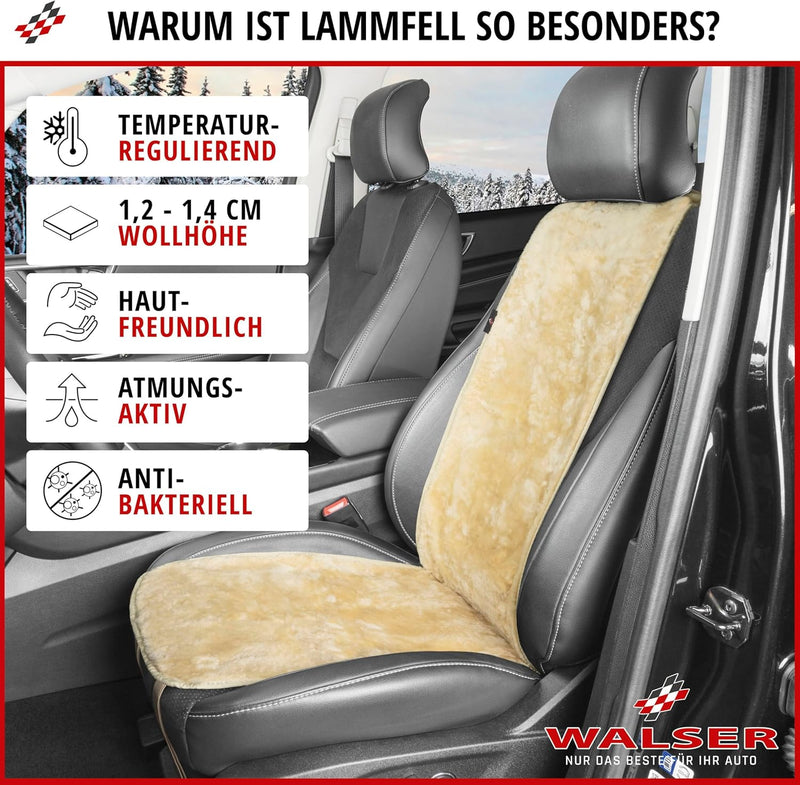 Walser Autositzbezug Lammfell, Lammfellbezug Cosmo, Autoschonbezug Lammfell, Autositzauflage Lammfel