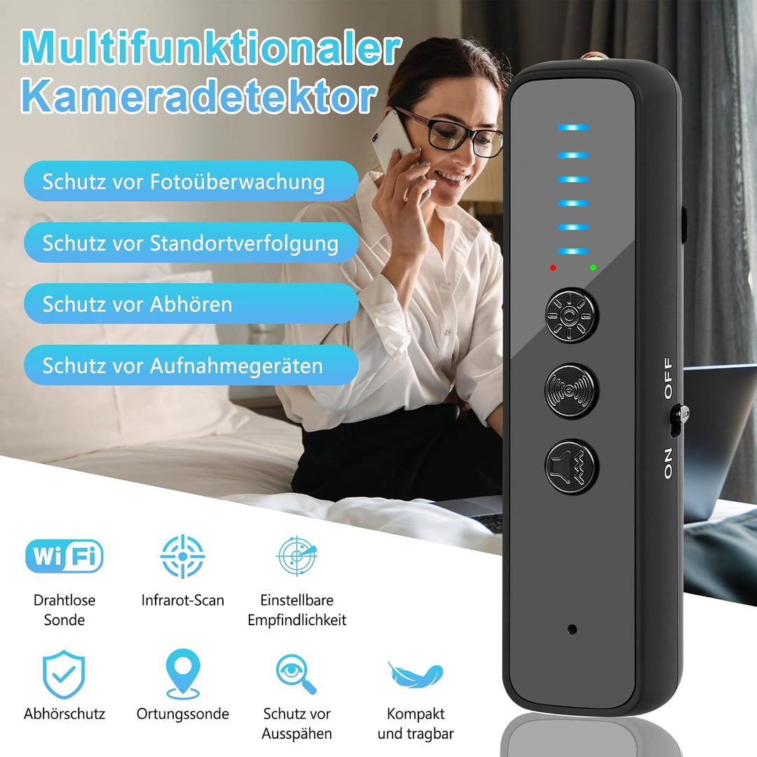 Wanzen Detektor - Wanzenfinder Versteckte Kamera Finder RF Signal Bug Detector Anti Spy Anti-Aufnahm