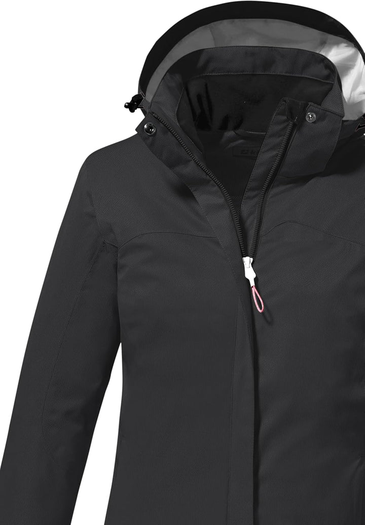 Killtec Damen Kos 133 Wmn Jckt Funktionsjacke/Outdoorjacke mit abzippbarer Kapuze 34 Schwarz, 34 Sch