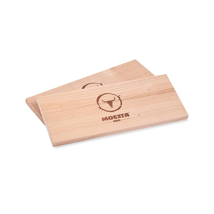MOESTA-BBQ 10682 HolzPlanke XXL 2er Set aus Erlenholz - Wiederverwendbare Räucherbretter ohne Rinde