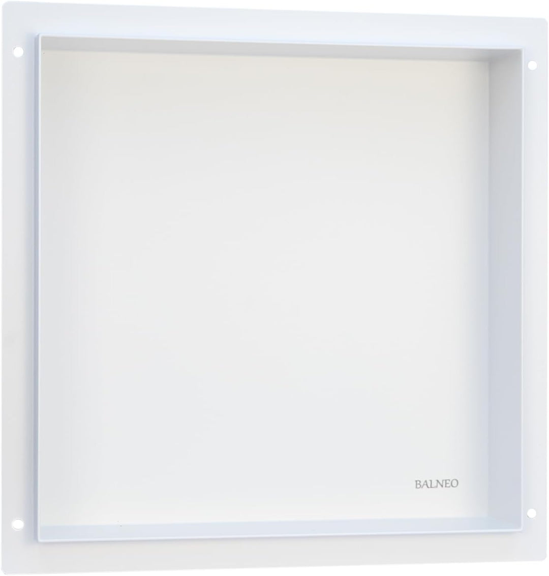 Balneo Wall-Box NO Rim wandnische dusche Edelstahl Duschnische 30x30x10 cm, weiss, wasserdicht, Nisc