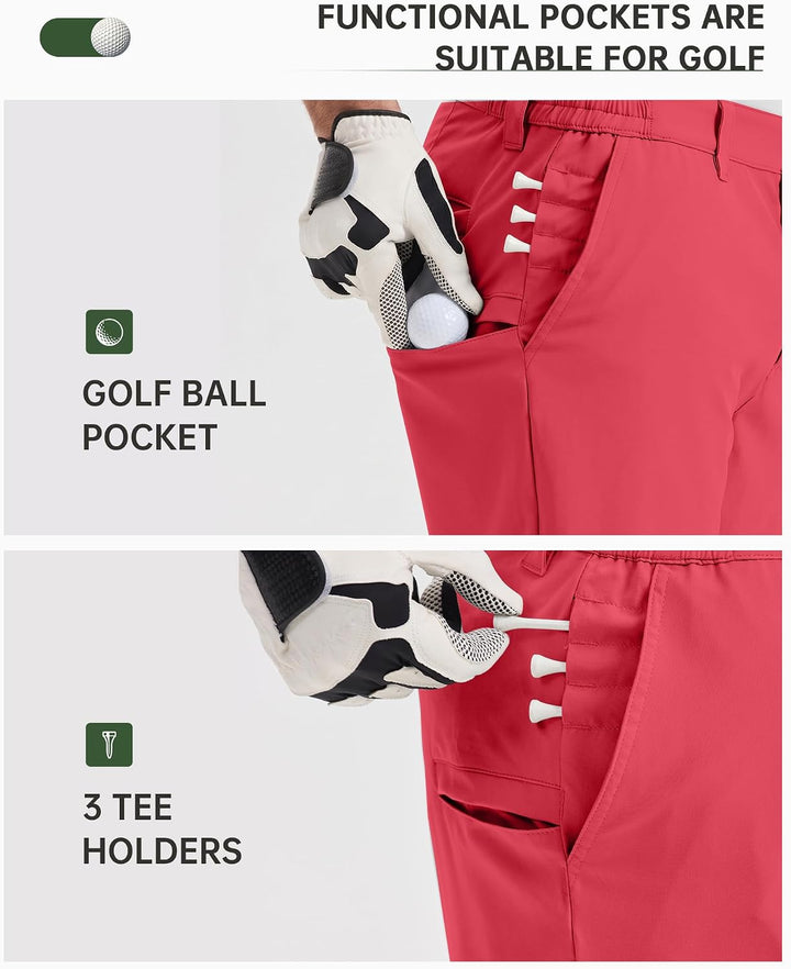 33,000ft Herren Golf Shorts Stretch Bermuda Shorts UPF 50+ Leichte Kurze Golfhose Chino Shorts Summe
