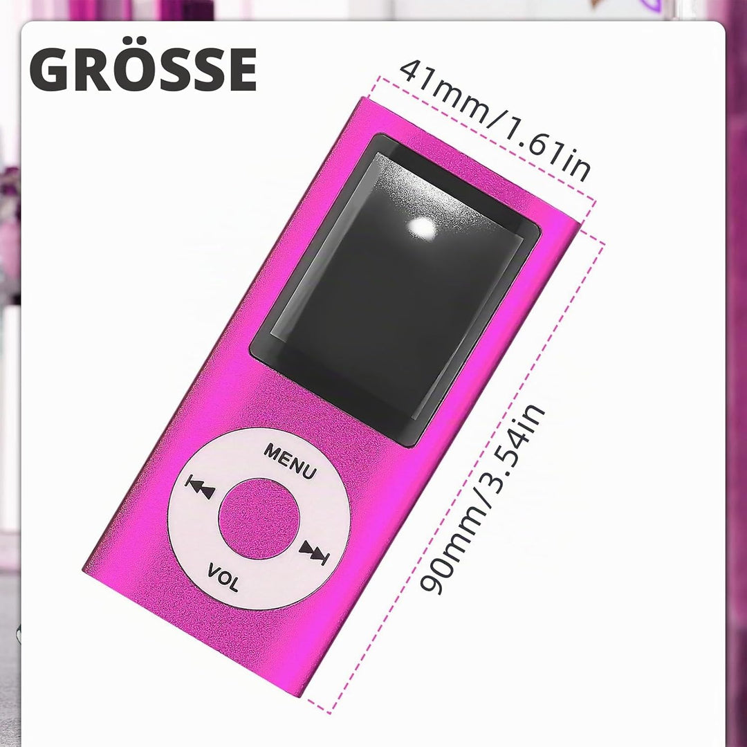 MP3-Player/MP4-Player Bluetooth 5.0, 1.8" Tragbarer HiFi-Musikplayer mit Verlustfreiem Sound und Lau