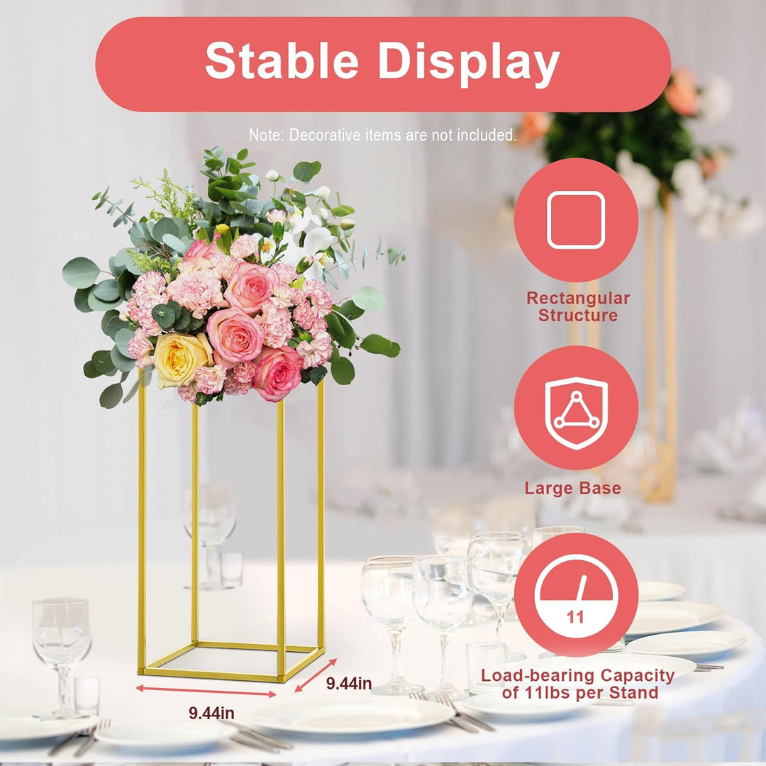 10 Stück Gold Blumenständer, Metall Blumenboden, 60cm Hoch Goldene Blumenhalter Für Home Party Hochz