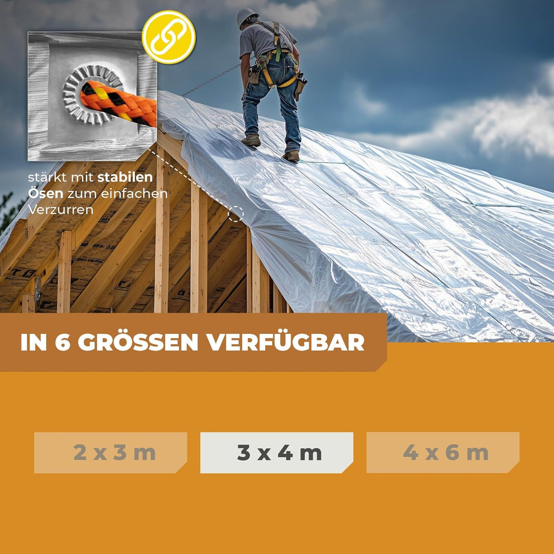 Rainexo RX90-3x4-T"Strong 90" Tarpaulin, Transparent 3 x 4 m, 3 x 4 m