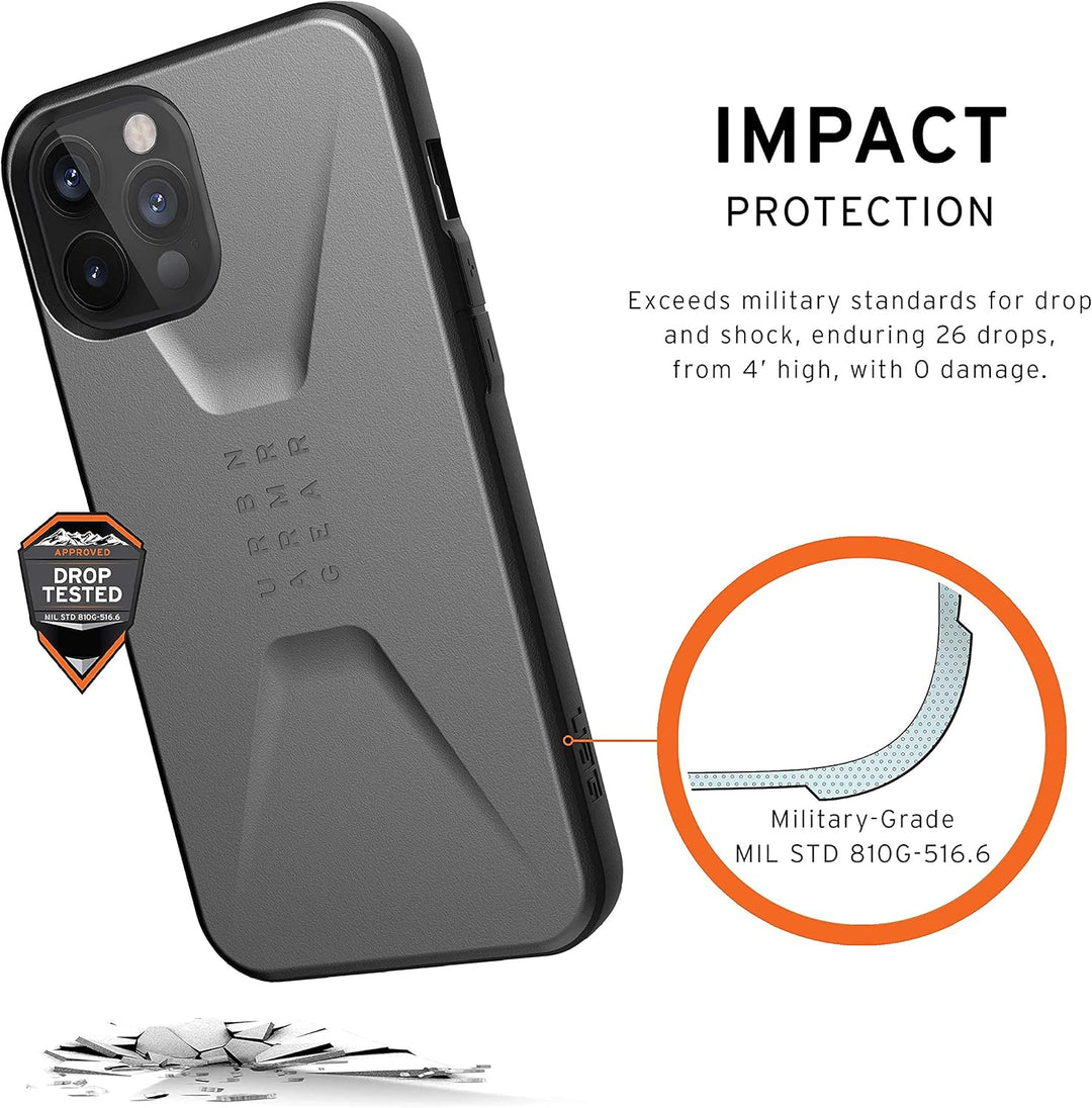 Urban Armor Gear Civilian Hülle Apple iPhone 12 Pro Max (6,7" Zoll) Schutzhülle (Wireless Charging k