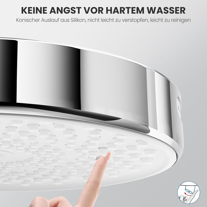 Auralum Hochdruck Duschkopf Wassersparend mit Schlauch 1.5m - Grosse 140mm Duschbrause Antikalk - Ha