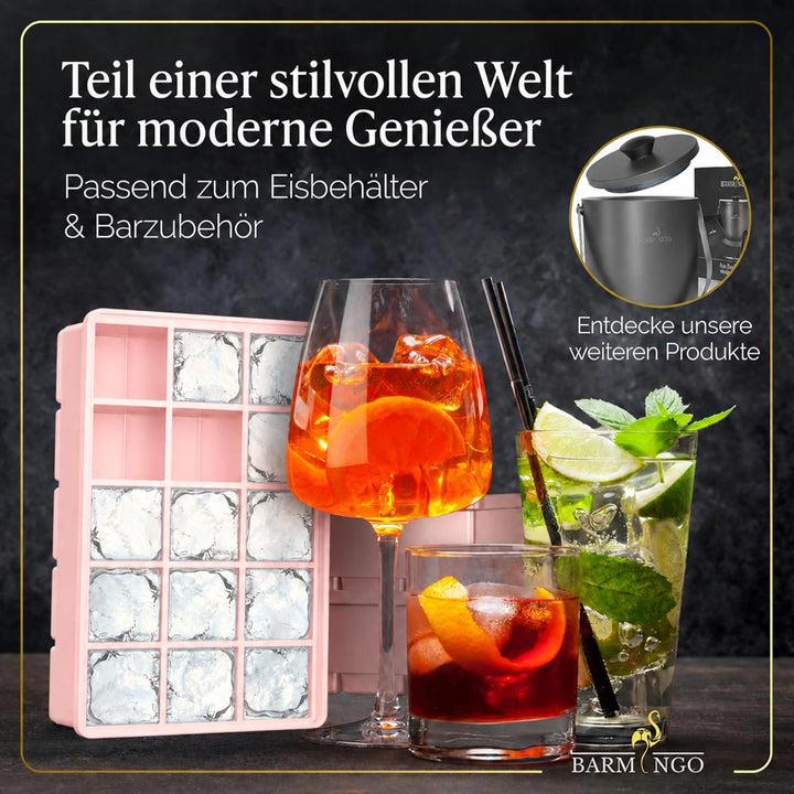 Silikon Eiswürfelform mit Deckel (3er Set) – BPA-freie Eiswürfelform gross/XXL | Grosse Eiswürfel Fo