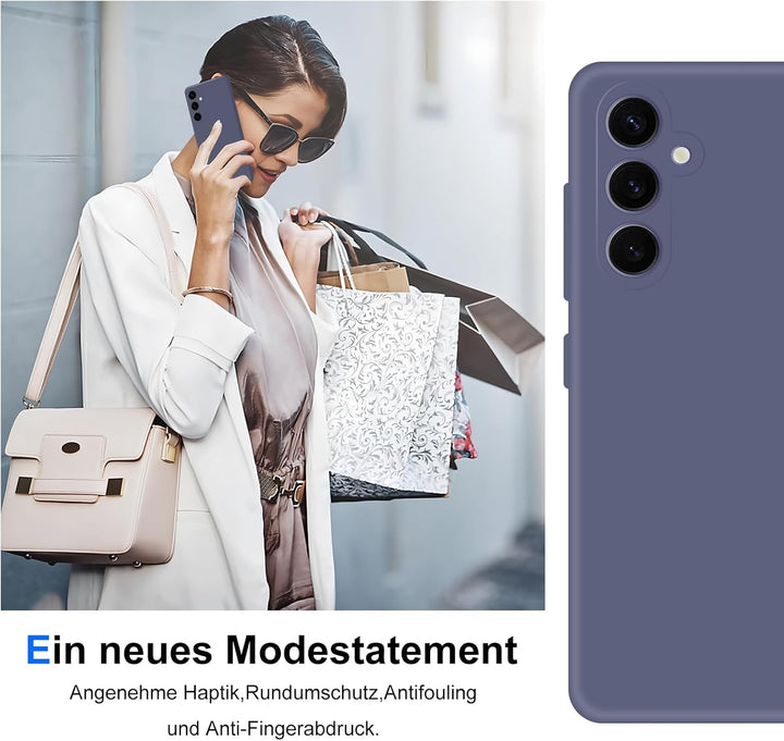 Handyhülle für Samsung Galaxy S22 Hülle [Material-Upgrade] Soft Silicone Case mit Mikrofaserfutter R