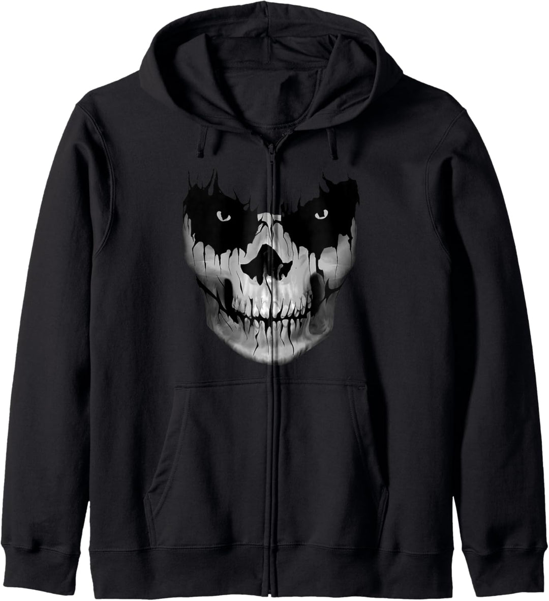 Totenkopf Skull Schwarz Düster Grusel Skulls Kapuzenjacke