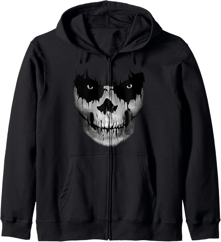 Totenkopf Skull Schwarz Düster Grusel Skulls Kapuzenjacke