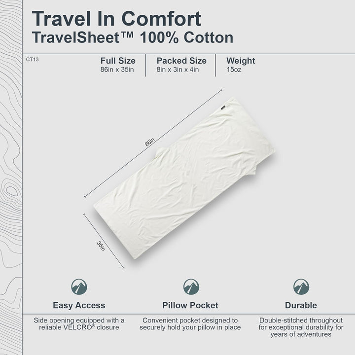 Cocoon Reisedecke aus Baumwolle, naturfarben, 213 x 89 cm, natur