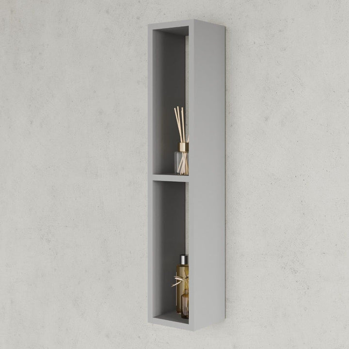 KIAMAMI VALENTINA Bad-HÄNGESCHRANK H80 cm MIT Zwei OFFENEN FÄCHERN GRAU