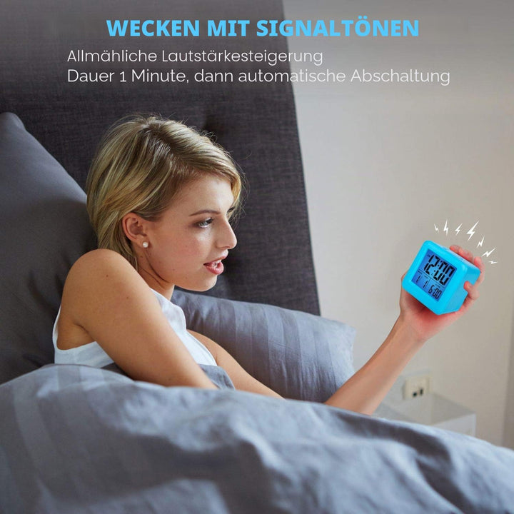Plumeet Digitaler Reisewecker, Einfach Einzustellen, mit Schlummermodus, Weichem Nachtlicht, Grossem